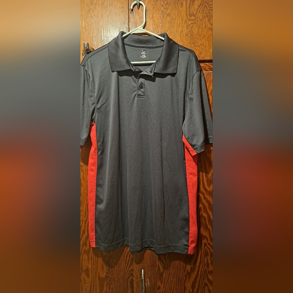 Men's Open Trail Black and Red Polo Shirt